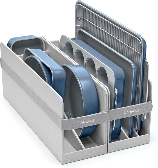 Caraway Nonstick Ceramic Bakeware Set (11 Pieces) - Baking Sheets, Assorted Baking Pans, Cooling Rack, & Storage - Aluminized Steel Body - Non Toxic, PTFE & PFOA Free - Slate