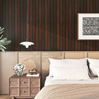 FunStick 16"x472" Brown Wood Slats Peel and Stick Wallpaper Waterproof Dark - Image 4