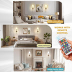 DORESshop Battery Operated Wall Sconce Set of 2, Wireless Wall Light Easy to - Image 6