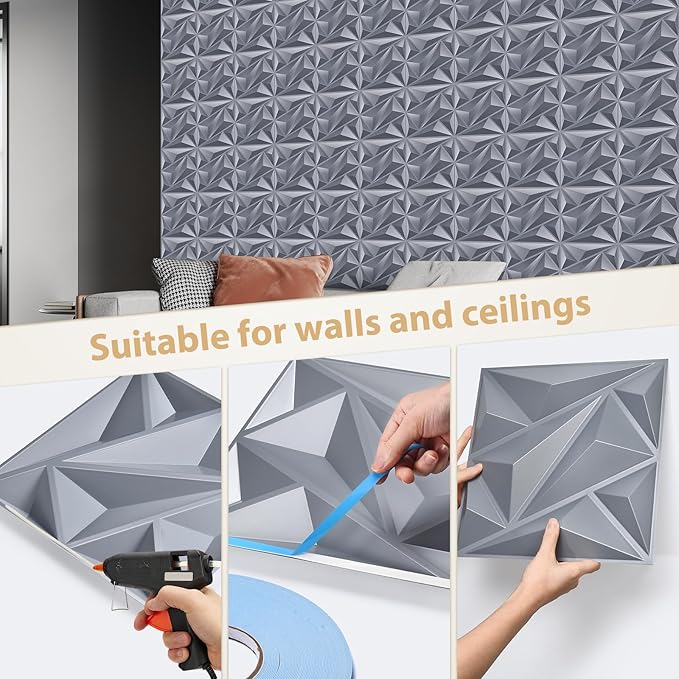 Heikki 30 Pack 3D Wall Panel for Interior Wall Décor, PVC Flower Textured Wall - Image 3