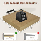Vivelove 12 Inch Deep Floating Shelves 12 inch Long, 2 Inch Thick Wall Shelves - Image 3