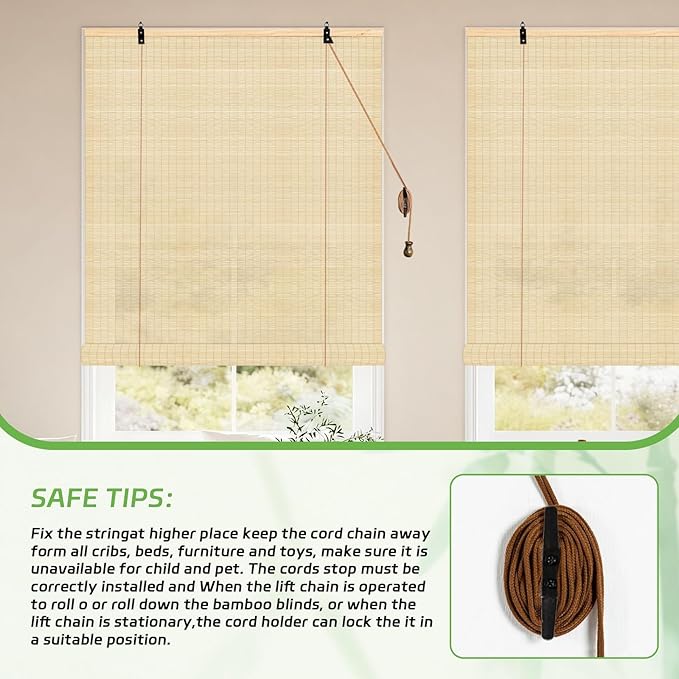 Bamboo Blinds for Interior Windows 36 Wide - Image 5