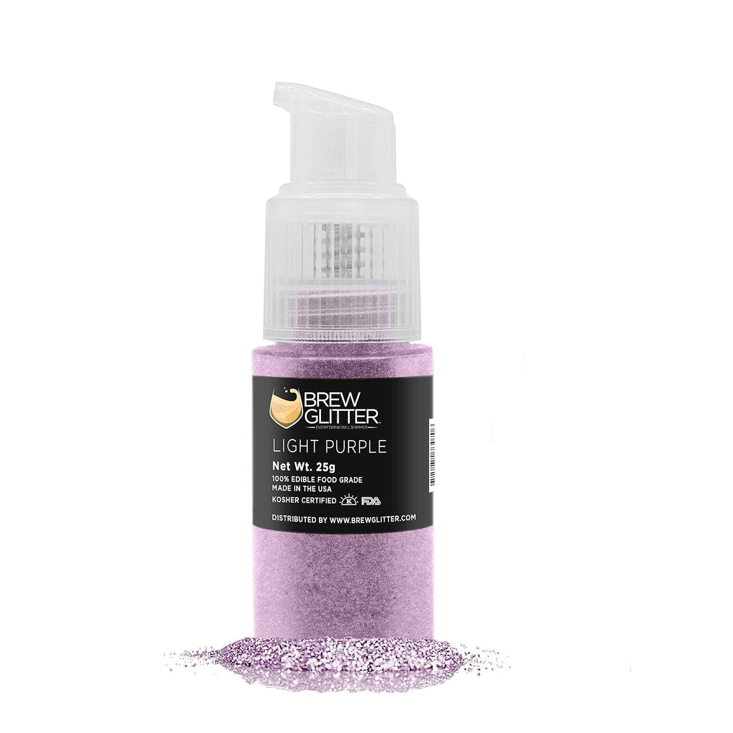 Light Purple BREW GLITTER Edible Glitter For Drinks, Cocktails, Beer, Garnish Glitter & Beverages | KOSHER & HALAL Certified | 100% Edible & Food Grade | Vegan, Gluten, Nut Free (25g Spray Pump, Light Purple)