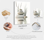 Zen Stone Canvas Wall Art Stacked Stones in Water Poster Print Tranquil Wild - Image 5
