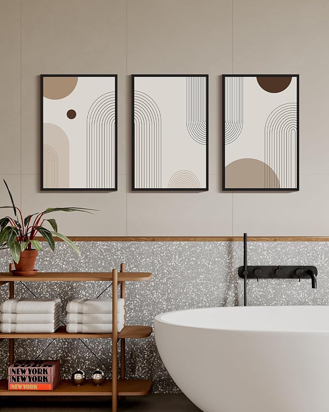PHOPAGO Boho Wall Art Minimalist Bohemain Framed Wall Printing 16x24in Abstract - Image 4