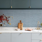Simon&Siff Grey Blue Textured Grasscloth Peel and Stick Wallpaper 17.7"x394" - Image 6
