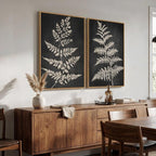 Large Framed Vintage Botanical Wall Art Set of 2, Rustic Minimalist Modern - Image 2