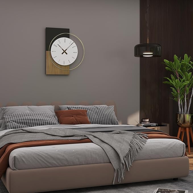 19x16 Inch Modern Silent Wall Clock Battery Operated, Wooden Farmhouse - Image 7