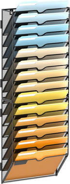 SUPEASY 14 Tier Wall File Organizer, Hanging Wall Mounted Mail Organizer by SUPEASY
