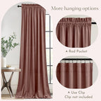 NICETOWN Pink Velvet Curtains 102 inches - Image 3
