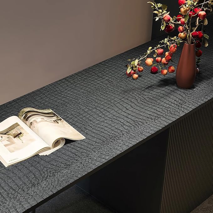 Zeeko Black Peel and Stick Wallpaper 23.6" x 400" Removable Crocodile Wallpaper - Image 6