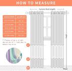 XiDi Grey Kids Curtains for Bedroom, Nursery Bedroom Blackout Curtain, Childs - Image 8