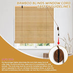 Bamboo Roman Shades, 24Wx72L Roll Up Bamboo Blind Privacy Shade - Image 5