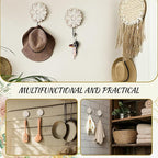 Weysat 4 Pcs Vintage Hooks for Wall Wood Farmhouse Towel Hooks Shabby Chic Wall - Image 4