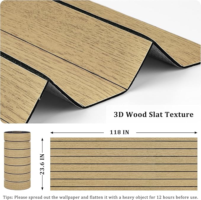 Peel and Stick Beige Wood Panels - Image 5
