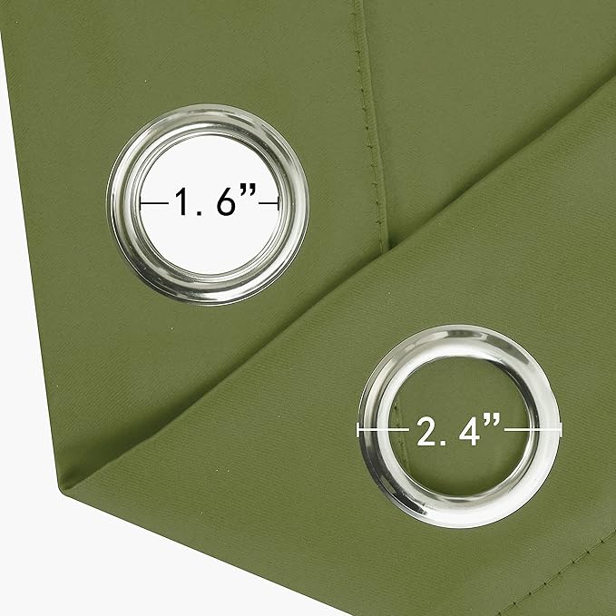 LEMOMO Olive Green Blackout Curtains 52 x 63 Inch Length/Set of 2 Curtain - Image 6