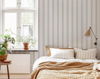 RollsRolla Modern Brown and White Striped Peel and Stick Wallpaper, French - Image 2