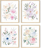 HAUS AND HUES - Set of 4 Flower Posters, Wall Decor, Floral Prints, Flower by HausandHuesArtPrints