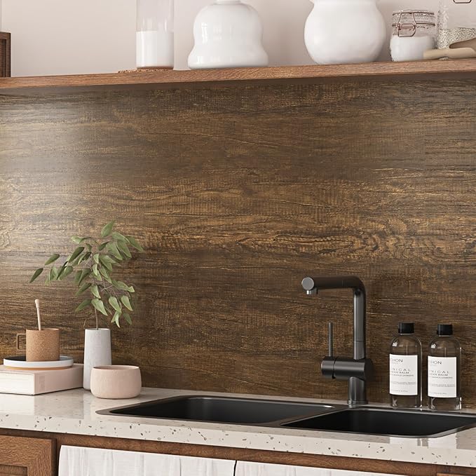WESTICK Wood Contact Paper Peel and Stick Wallpaper Wood Vinyl Wrap Distressed - Image 5