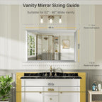 48x30 Inch Brushed Silver Bathroom Mirror - Image 2