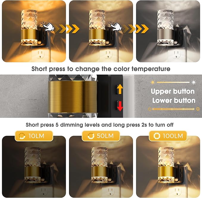 L LOHAS LED Night Light, Modern Night Lights Plug into Wall, 2 Pack - Image 4