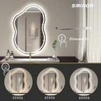 SMIROR Irregular Led Backlit Bathroom Mirror 48 x 26 inch, Asymmetrical Cloud - Image 4
