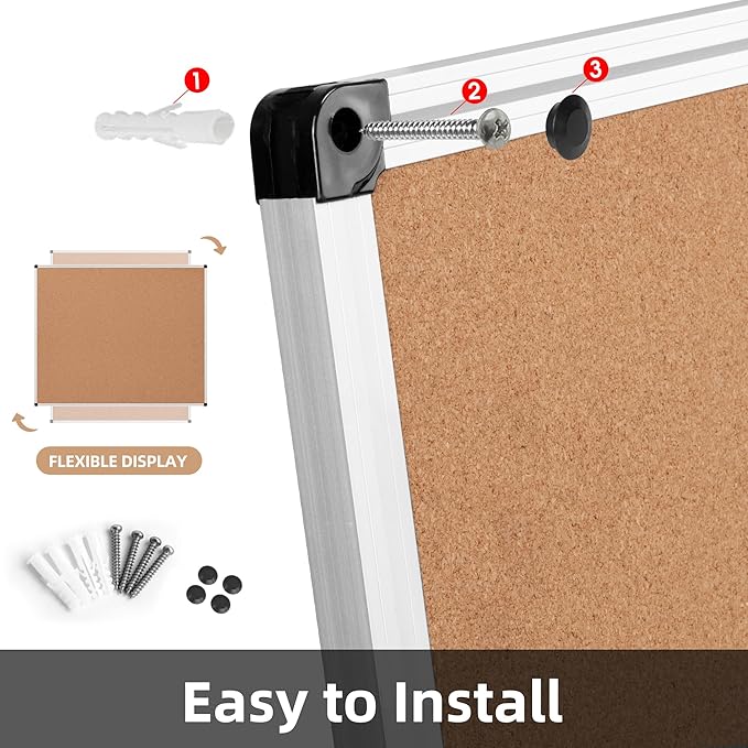 Large Cork Bulletin Board 96" X 48", Wall Mounted Notice Pin Board - Image 6