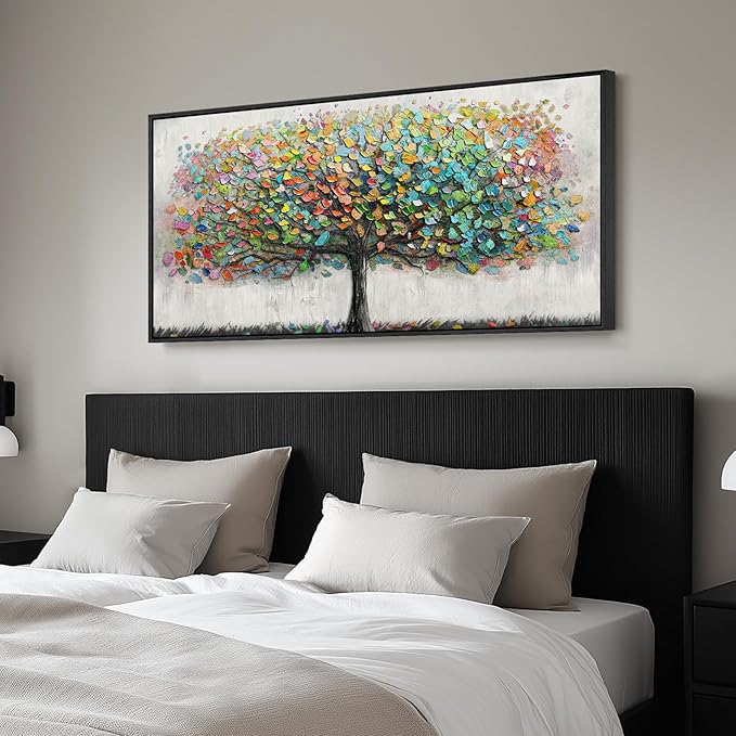 Large Framed Tree of Life Colorful Wall Art, Modern Canvas Prints Paintings - Image 2