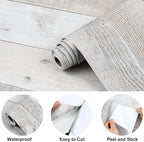 WENMER Gray Vintage Wood Wallpaper, 17.71'' x 472'' Peel and Stick, - Image 7