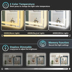 55x40 LED Bathroom Mirror with Lights, Backlit and Front Lit Anti-Fog Lighted - Image 4