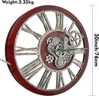 The B-Style Large Real Moving Gears Wall Clock 30 Inch Rustic Retro Industrial - Image 4