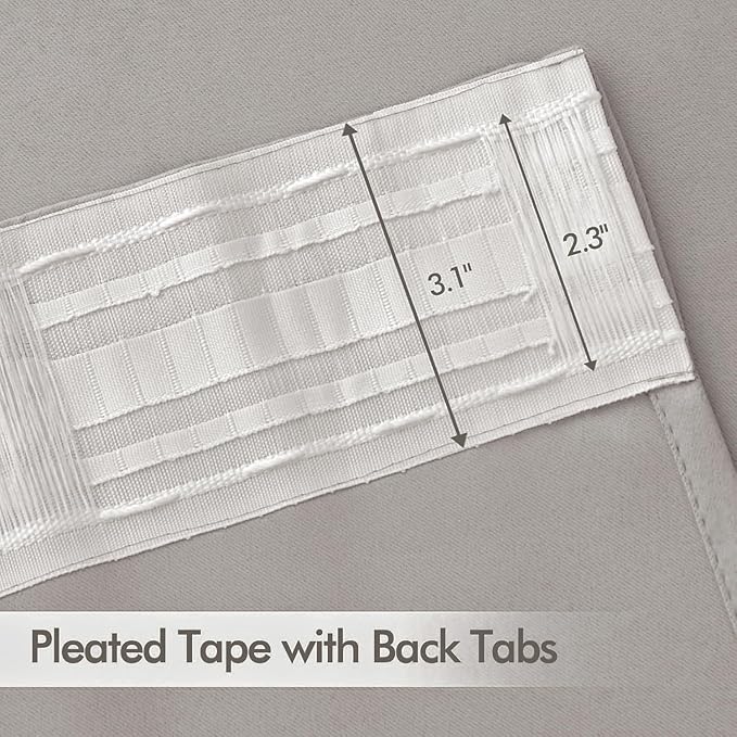 MIULEE Stone Back Tab Blackout Curtains 63 Inch Length 2 Panels Set - Image 2