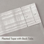 MIULEE Stone Back Tab Blackout Curtain 96 Inch Long 2 Panels Set - Image 2