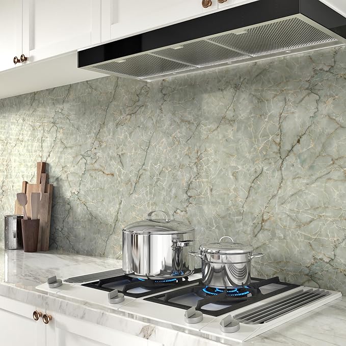 Cyan Marble Contact Paper for Countertops Waterproof Marble Wallpaper Peel and - Image 5
