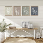 Framed Boho Wall Art Set of 4 for Wooded Minimalist Botanical Print Wall Art - Image 3