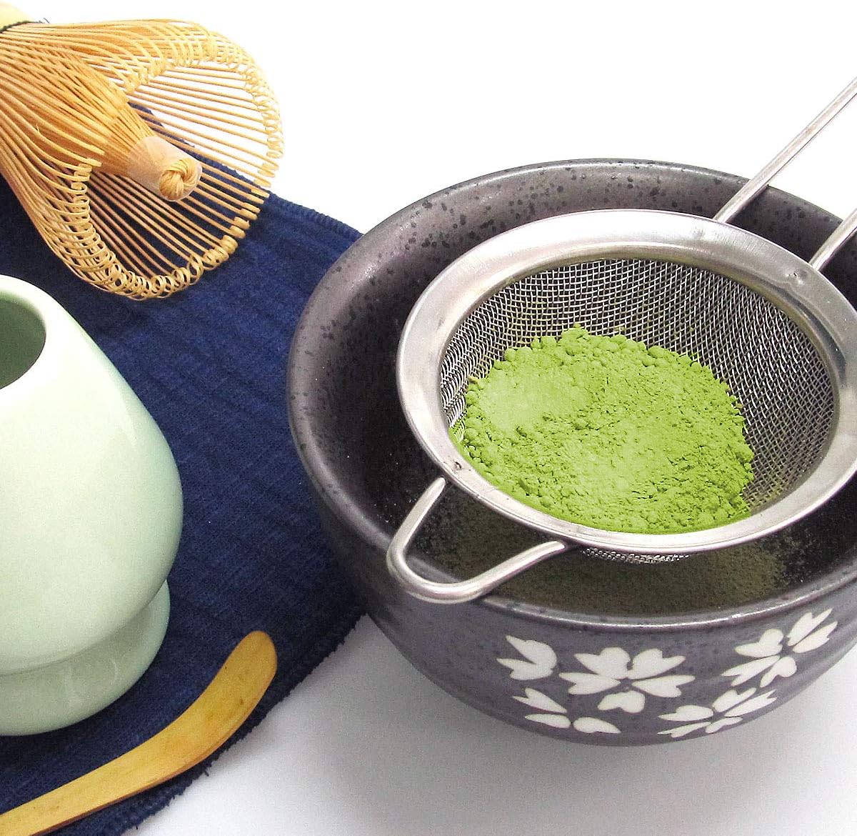 Artcome Japanese Matcha Tea Set, Matcha Whisk, Traditional Scoop, Matcha Bowl, Black Bamboo Tray, Ceramic Whisk Holder, Matcha Caddy, Handmade Matcha Ceremony Kit For Japanese Tea Ceremony (10Pcs)