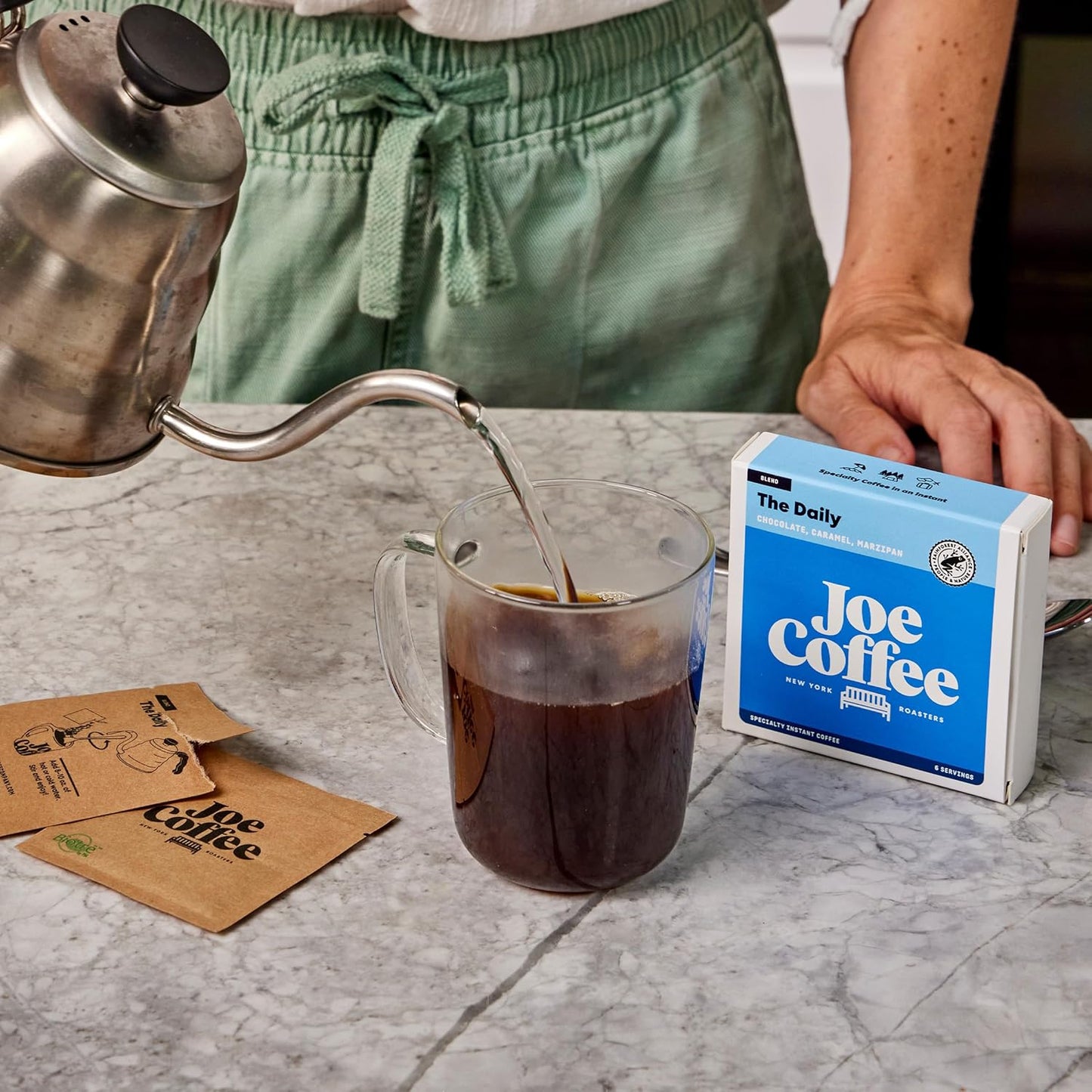 Joe Coffee Company - The Daily Specialty Instant Coffee Packets (6 Sachets) | NYC Roaster, Kosher, Climate-Friendly