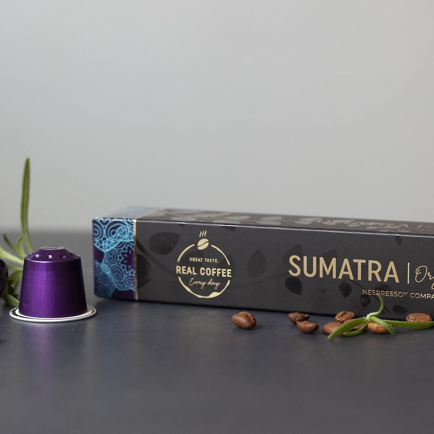 ‘Sumatra’ Organic Italian Espresso for Nespresso | 100 Organic Aluminum Capsules | Single-Origin Dark Roast | 100% Nespresso Compatible Pods | Fairtrade | Package May Vary