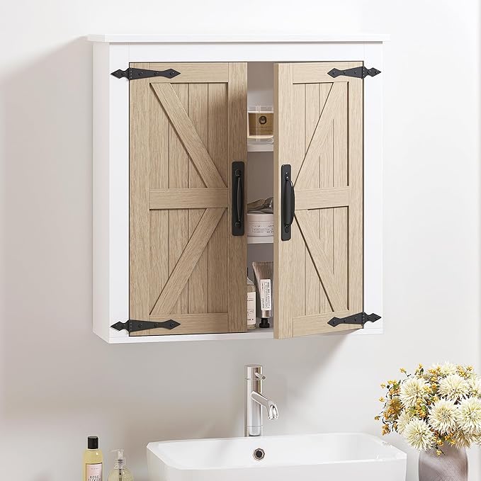 Spirich Bathroom Wall Cabinet Over Toilet, Farmhouse Wall Mounted Medicine by SpirichLLC