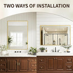 FICTOR Bathroom Vanity Mirror-Gold, 36x24 Inch, Shatterproof & Anti-Rust - Image 3
