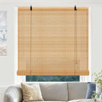 Bamboo Blinds - Bamboo Roman Shades 60Wx72L Outdoor Roller Blinds Retro Roller by Vteyeya
