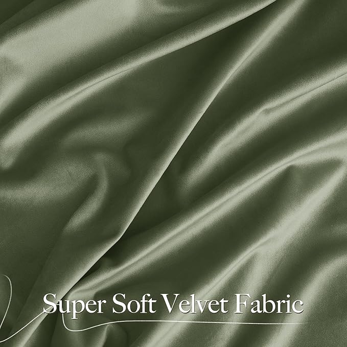 NICETOWN Sage Green Velvet Backdrop Curtains 144 inches Long 2 Panels, Wall - Image 3