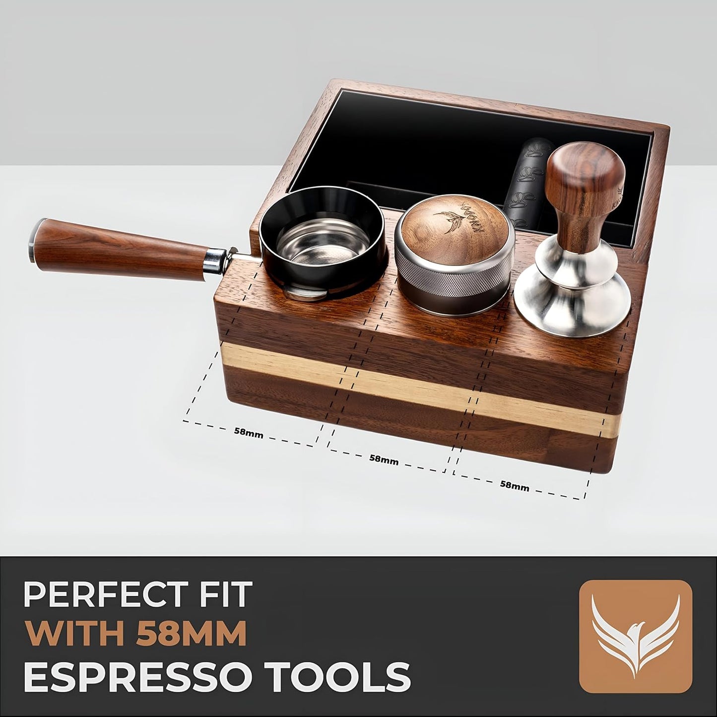 Espresso Knock Box and Tamping Station 58mm Espresso Accessories Organizer Box