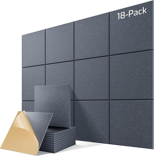 18 Pack Acoustic Panels for Walls, Sound Absorbing Foam Panels for Home & by Lebenforce