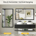 Briivue 60x36 Inch Black Bathroom Mirror - Image 5