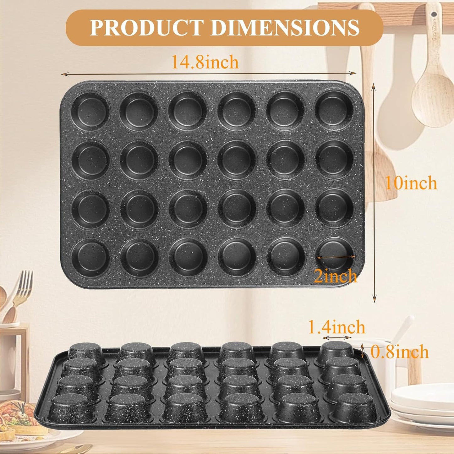 Mini Muffin & Cheesecake Pan, Nonstick 24, Toast Oven Baking Supplies