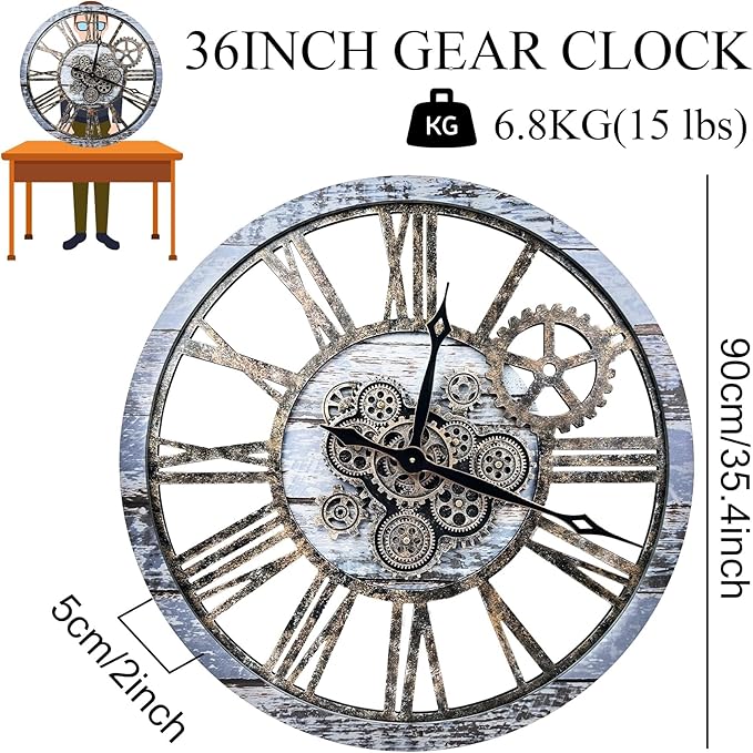 B-Style 36 Inch Large Wall Clock - Image 4