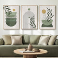 Large Framed Sage Green Boho Wall Art by Cuspin