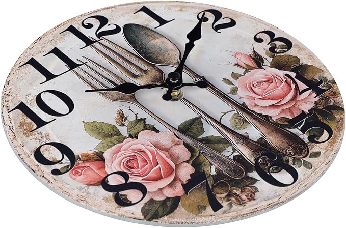Kitchen Wall Clock, Vintage Floral Wall Clocks - Image 6