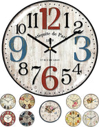 Decorative Wall Clocks Batterys Operated, Retro Wall Clock by Unknown